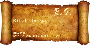 Ritzl Ibolya névjegykártya